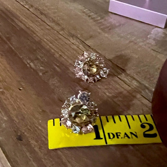 Beautiful citrine and clear gemstone cluster earrings - Picture 4 of 4